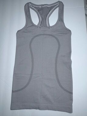 lululemon athletica Black & White Striped Racerback Tank